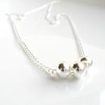 Geometric Delicate Necklace, Floating silver, everyday simple jewelry, minimalist, under 30
