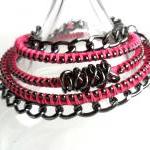 Leather Wrap Hot Pink Gunm..