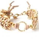 Chevron Leather Bracelet G..