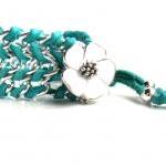 Turquoise Leather Chain Br..